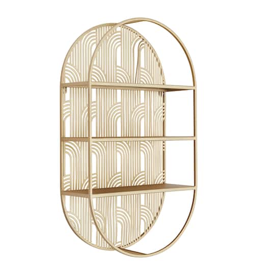 Gold Glam Wall Shelf, 16" x 6" x 28"